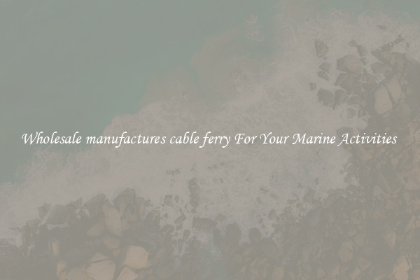 Wholesale manufactures cable ferry For Your Marine Activities 