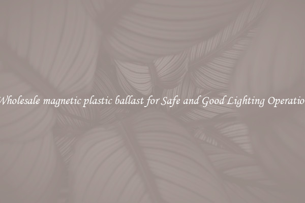 Wholesale magnetic plastic ballast for Safe and Good Lighting Operation