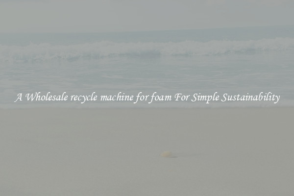  A Wholesale recycle machine for foam For Simple Sustainability 