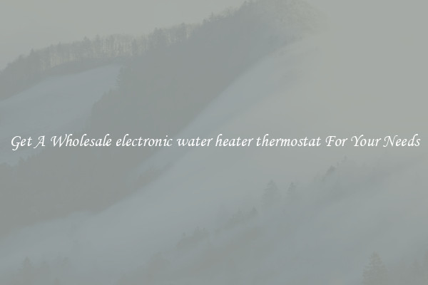 Get A Wholesale electronic water heater thermostat For Your Needs